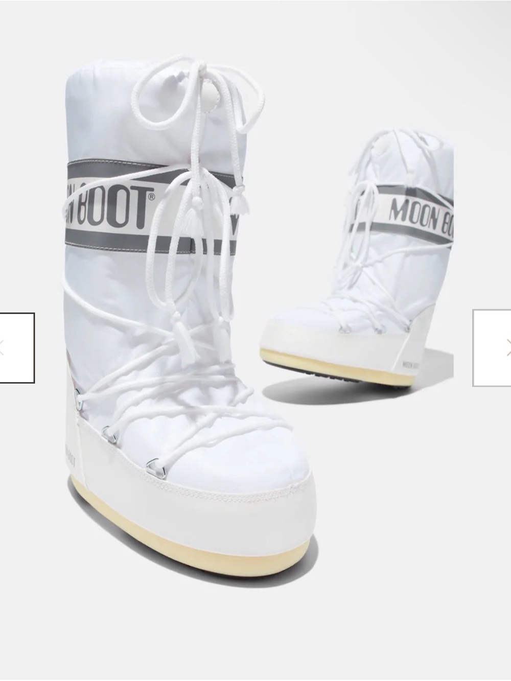 Moon Boot White and Gray Insulated Snow Boots
